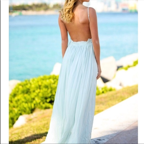 Mint green backless maxi dress - Picture 8 of 8